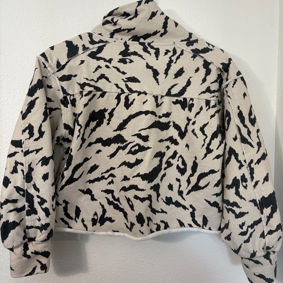 Saltwater Luxe Mock Neck Full Zip Long Sleeve Animal Print Size XS Cropped - Picture 7 of 8